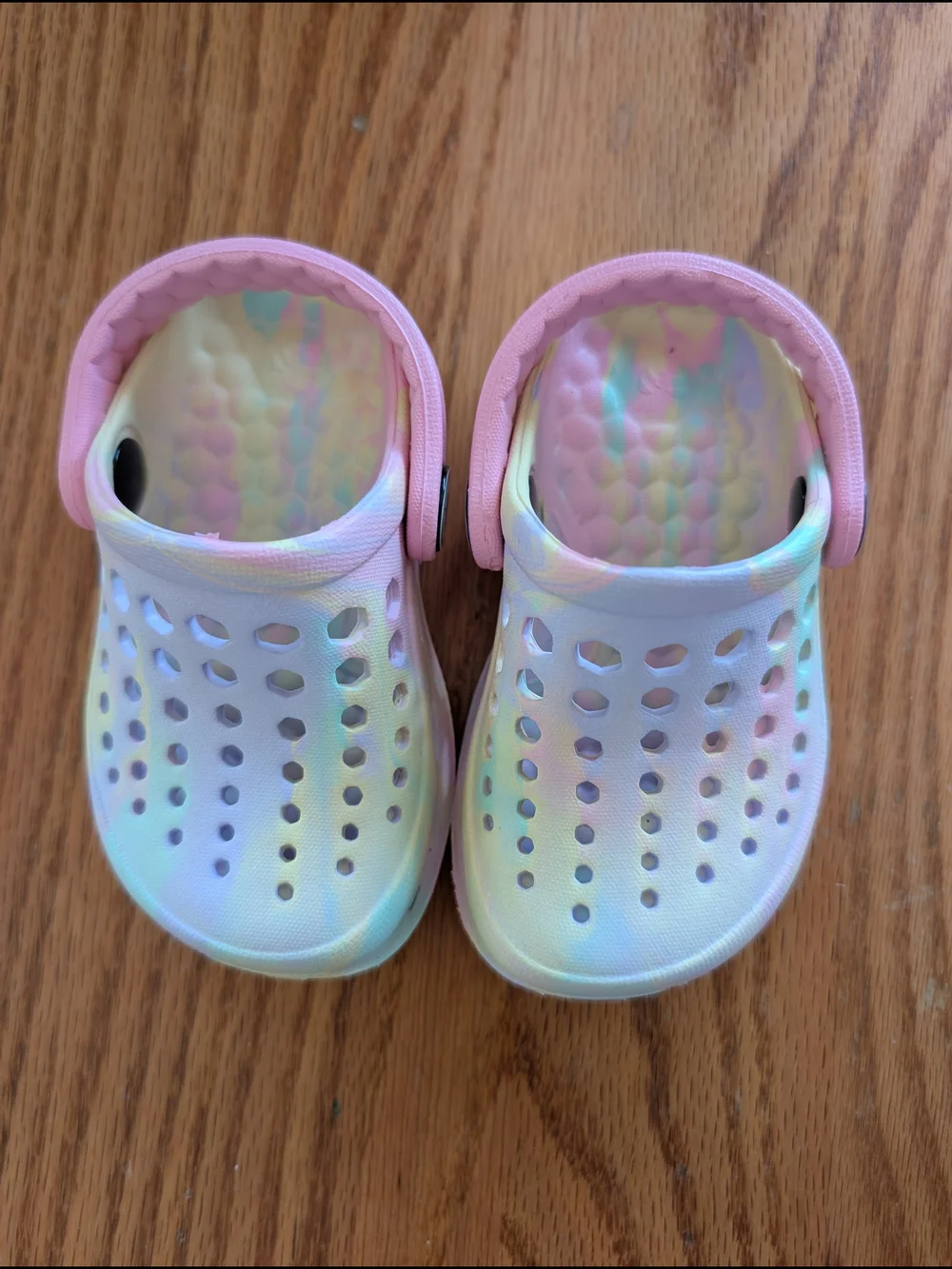 Tie-Dye Pastel Clog Sandals with Pink Trim Baby Size 4/5